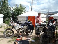 bike servicing outside our Ger.jpg