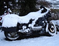 Wee Black Beemer in snow.JPG