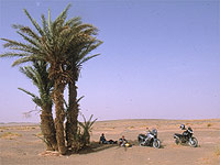 Between Erfoud and Erg Chebbi, sheltering from the sun